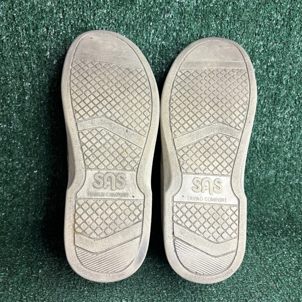 SAS VTO Walking Comfort Hook Loop Strap Leather Sneakers Bone Tan Mens 13 Wide